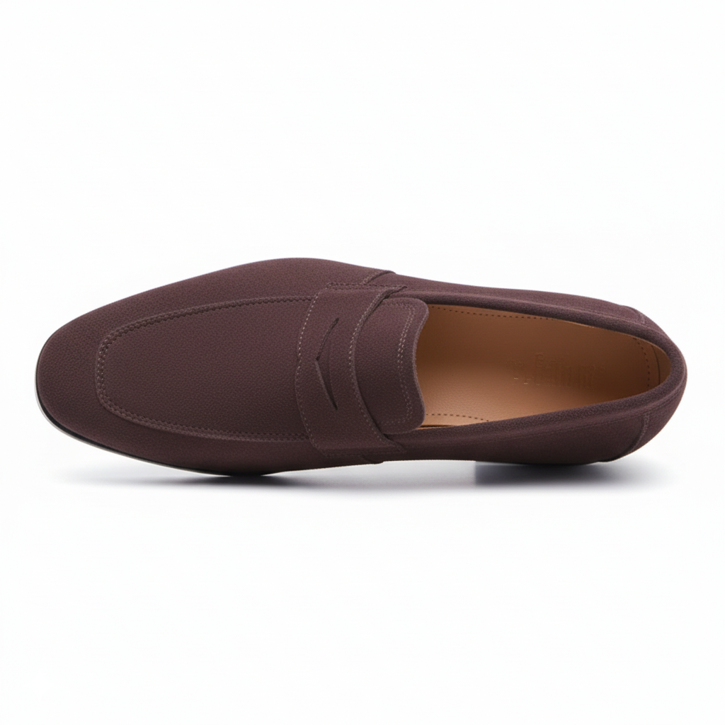 Brown Suede Penny Loafers for Men - Classic Slip-On Design for Casual and Formal Wear