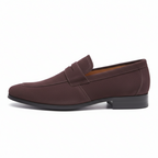 Brown Suede Penny Loafers for Men - Classic Slip-On Design for Casual and Formal Wear