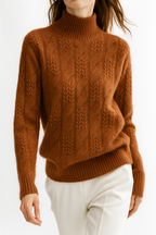 Cable Knit Sweater in Soft Wool Blend for Cozy Casual Wear - Perfect for Fall and Winter Seasons