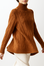Cable Knit Sweater in Soft Wool Blend for Cozy Casual Wear - Perfect for Fall and Winter Seasons