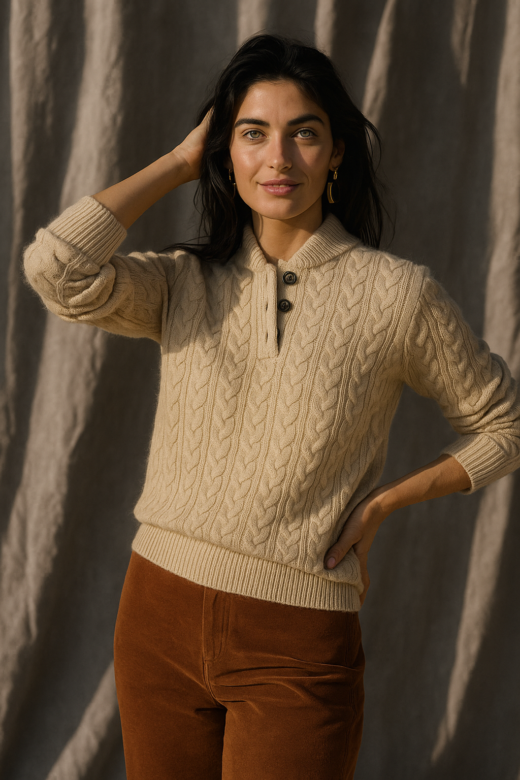 Cashmere Button-Up Sweater for Women - Soft, Lightweight Knitwear for Casual and Formal Wear