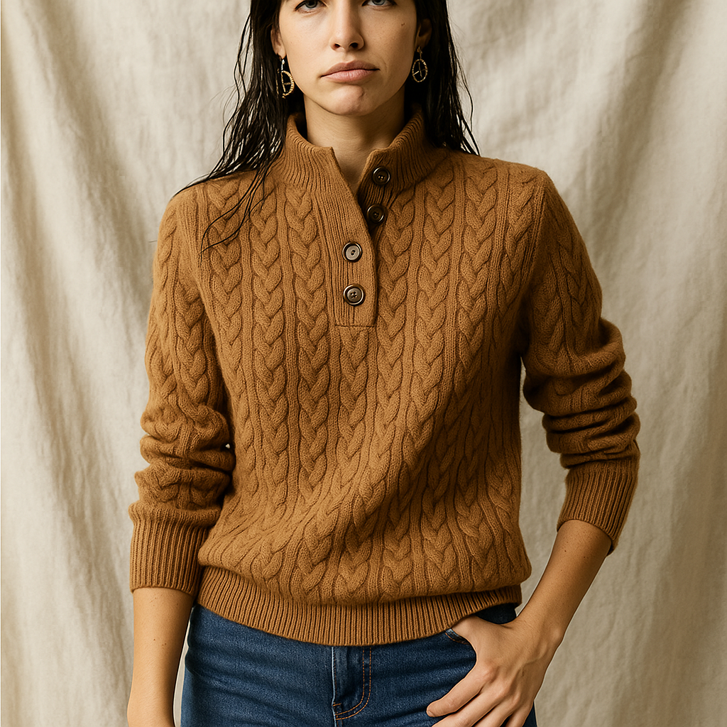 Cashmere Button-Up Sweater for Women - Soft, Lightweight Knitwear for Casual and Formal Wear