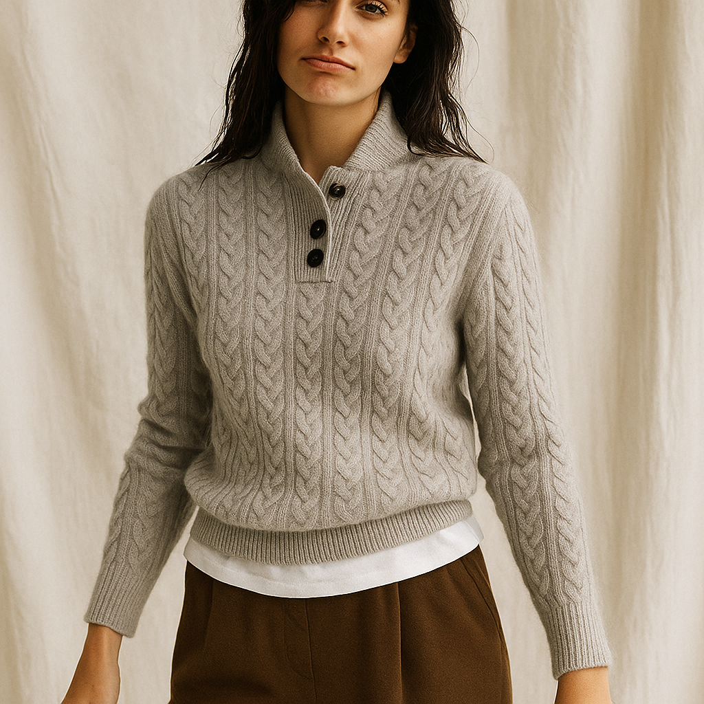 Cashmere Button-Up Sweater for Women - Soft, Lightweight Knitwear for Casual and Formal Wear
