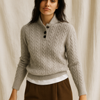 Cashmere Button-Up Sweater for Women - Soft, Lightweight Knitwear for Casual and Formal Wear