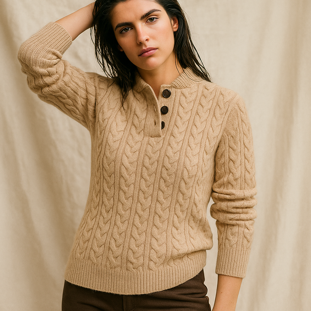 Cashmere Button-Up Sweater for Women - Soft, Lightweight Knitwear for Casual and Formal Wear