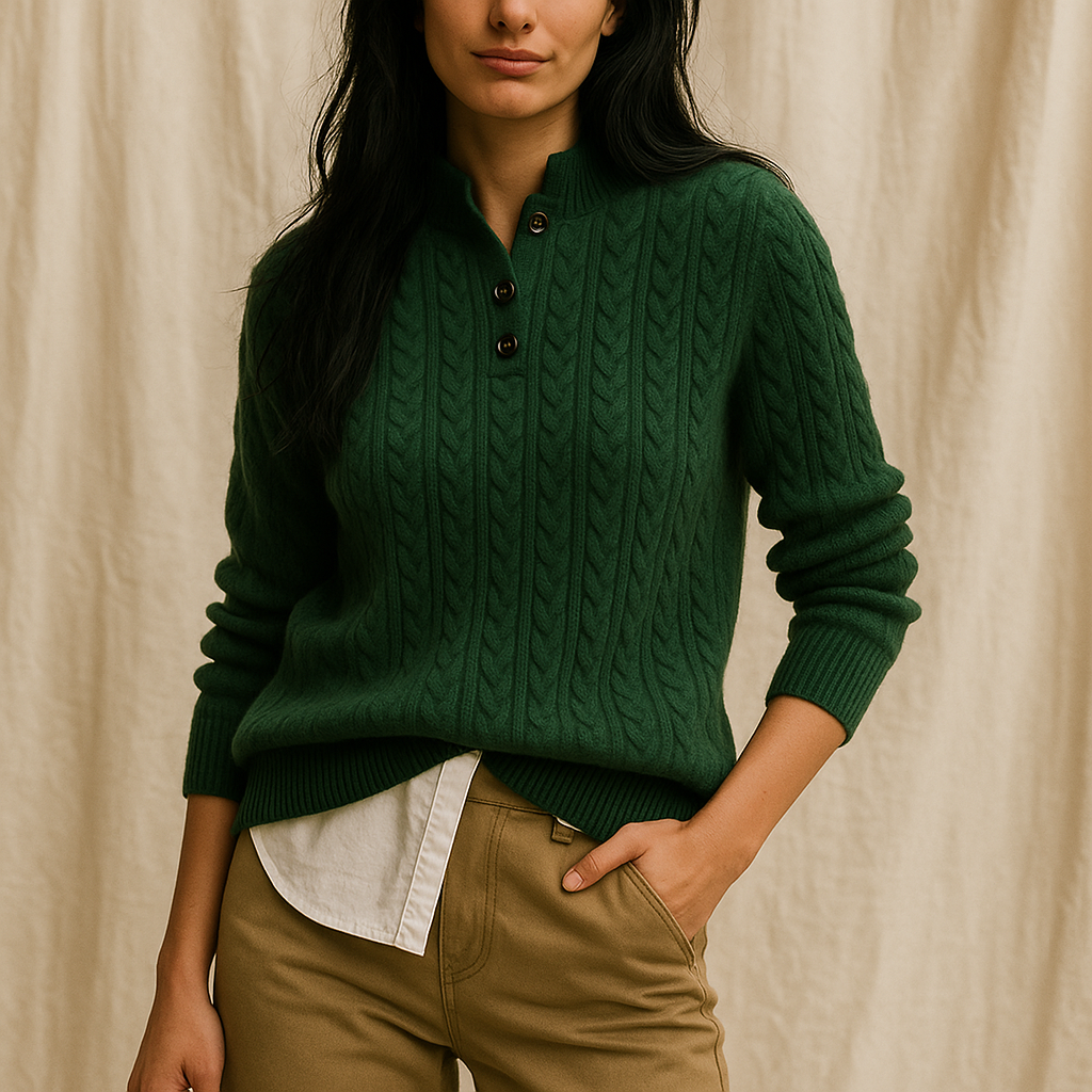 Cashmere Button-Up Sweater for Women - Soft, Lightweight Knitwear for Casual and Formal Wear