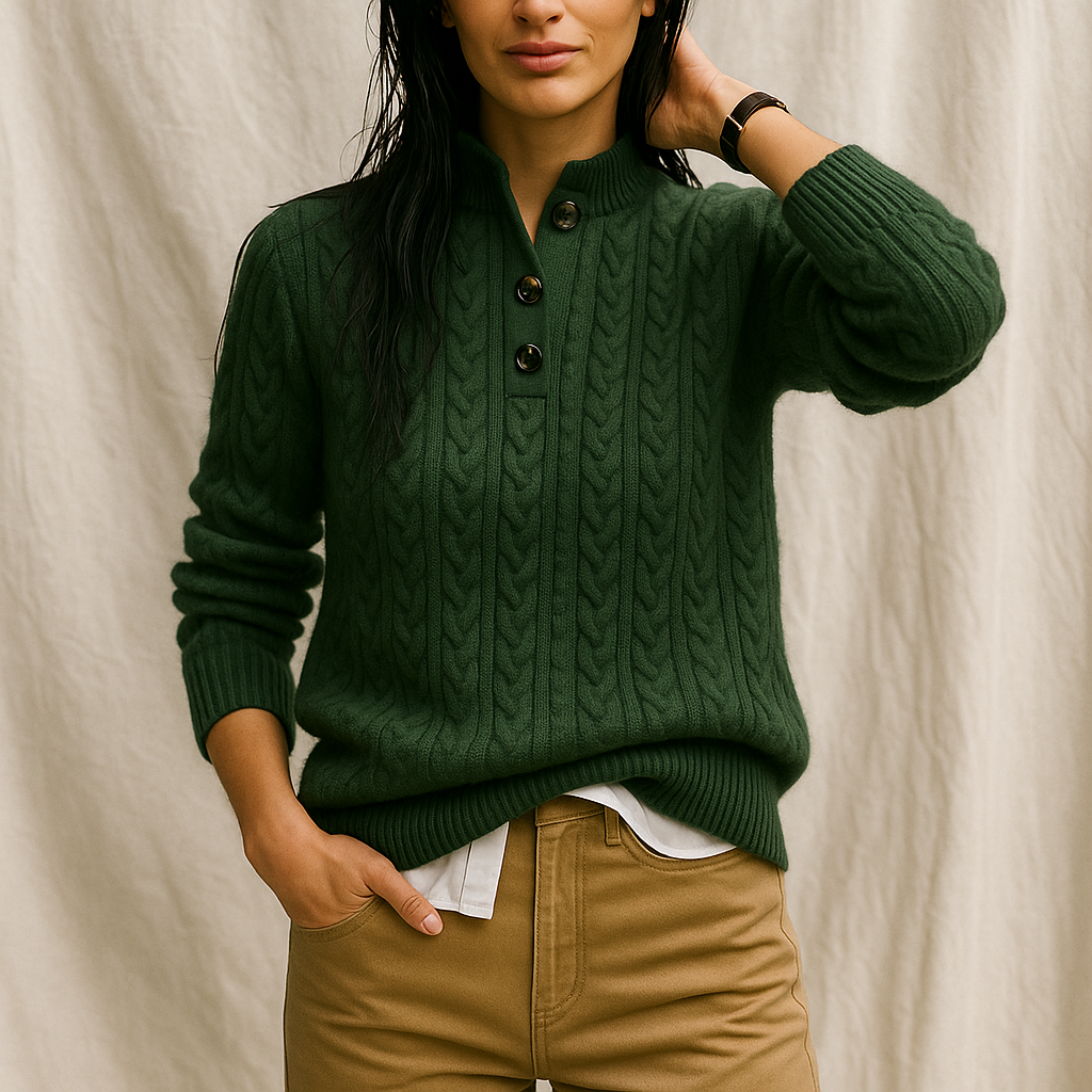 Cashmere Button-Up Sweater for Women - Soft, Lightweight Knitwear for Casual and Formal Wear