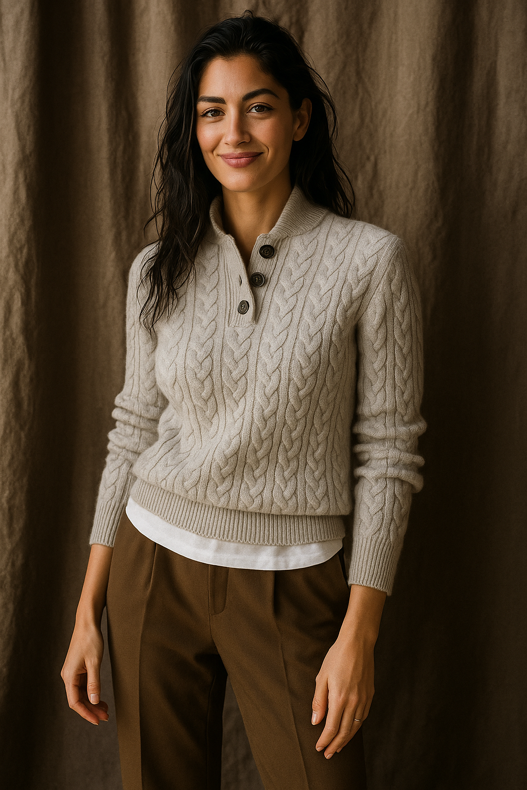 Cashmere Button-Up Sweater for Women - Soft, Lightweight Knitwear for Casual and Formal Wear