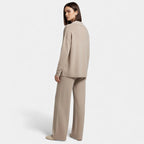 Cashmere-Feel Polo Lounge Set for Women | Elegant Knit Detail | Comfortable Casual Wear