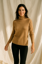 Cashmere Turtleneck Sweater for Women - Soft Warm Knit Pullover for Casual or Office Wear