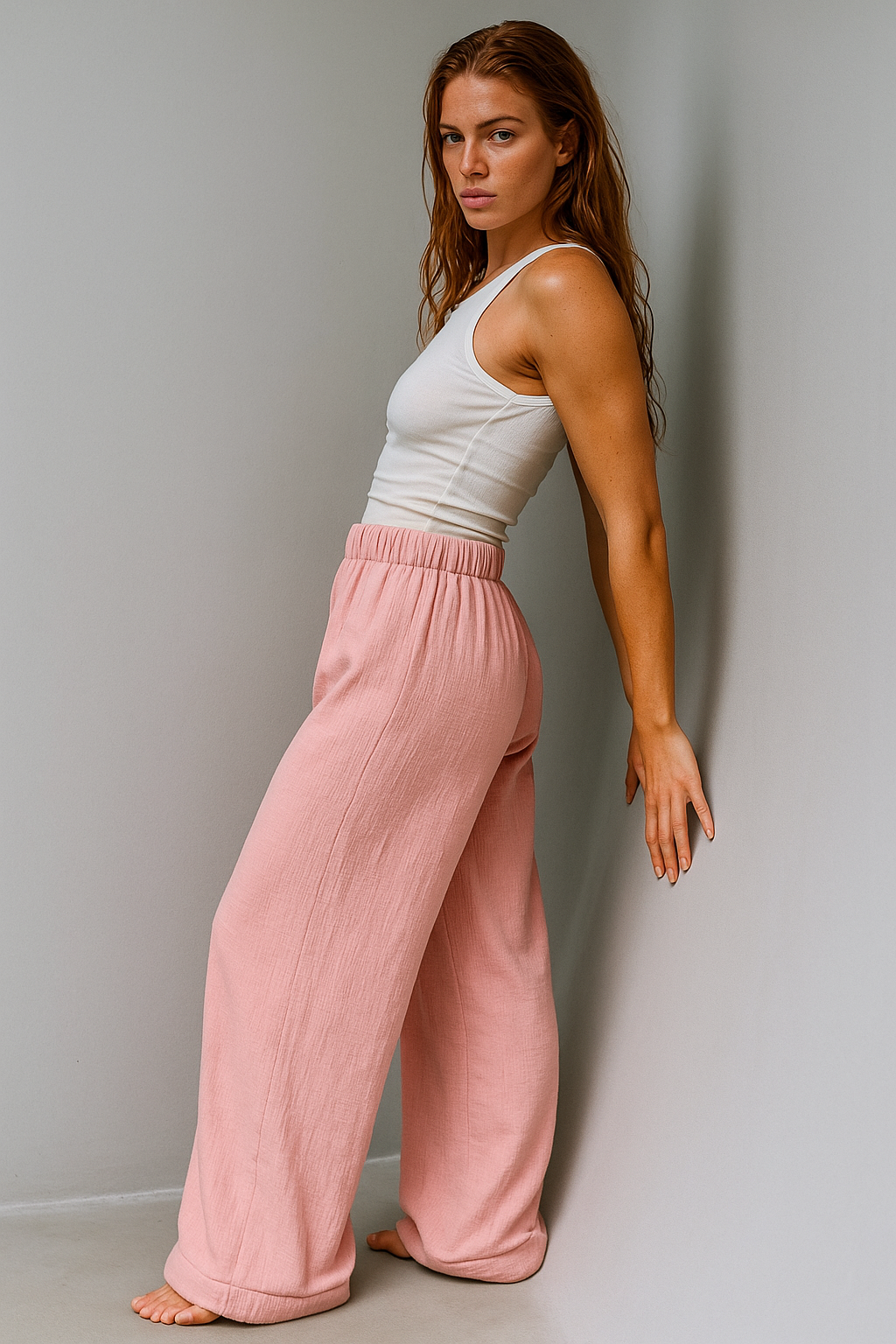 Cotton Lounge Trousers for Women - Comfortable Relaxed Fit Pants for Home and Casual Wear