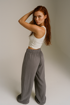 Cotton Lounge Trousers for Women - Comfortable Relaxed Fit Pants for Home and Casual Wear
