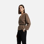 Elegant Women's Wrap Sweater in Soft Knit Fabric for Casual or Dressy Occasions