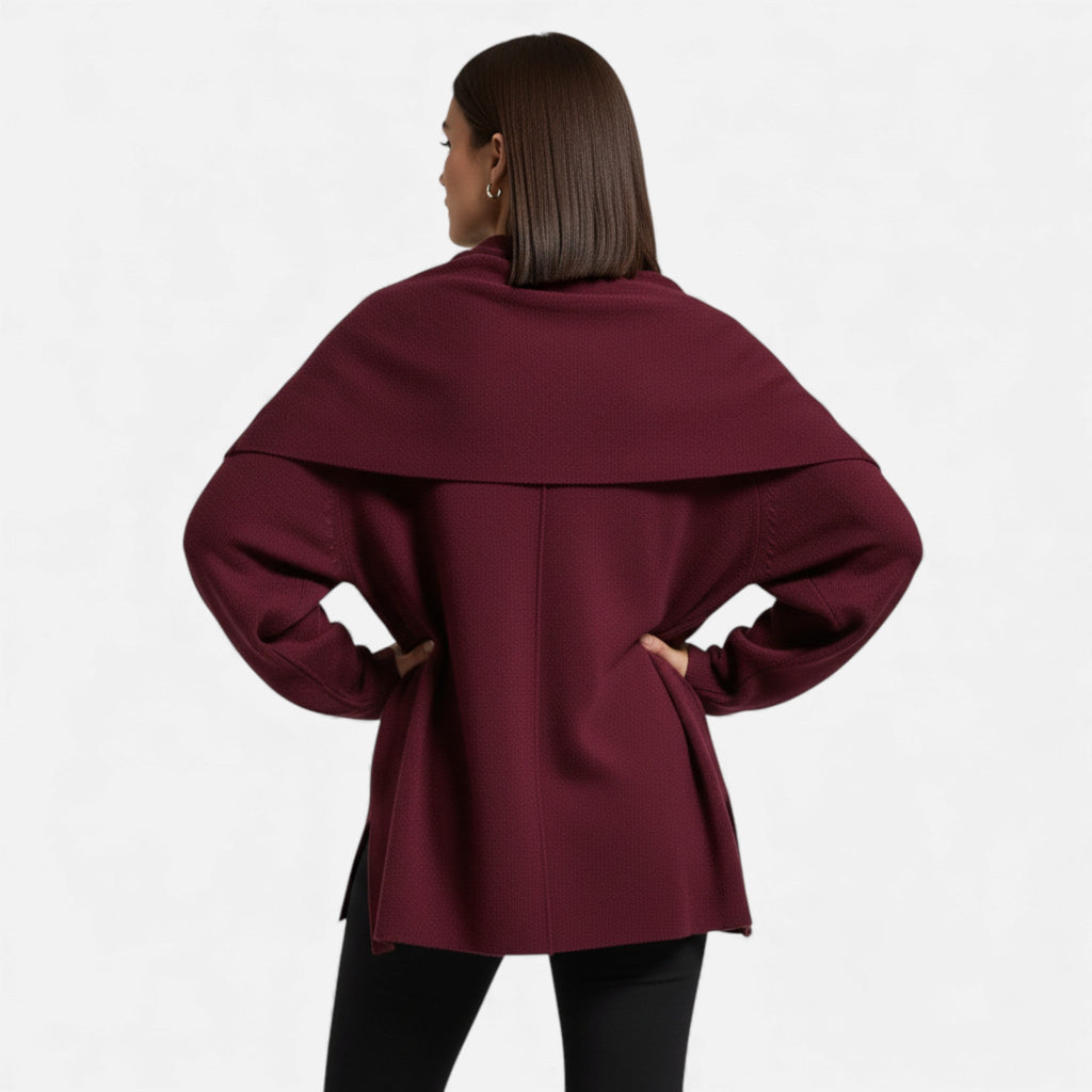 Elegant Wool-Feel Poncho Cardigan for Women | Cozy Layering Piece for Fall and Winter Fashion