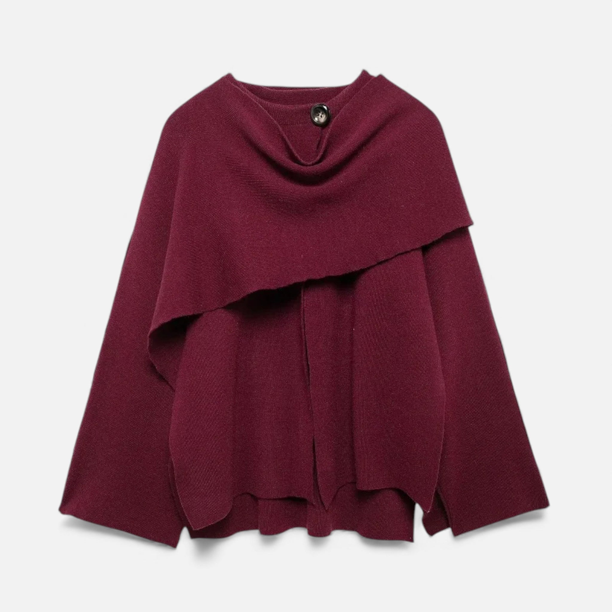 Elegant Wool-Feel Poncho Cardigan for Women | Cozy Layering Piece for Fall and Winter Fashion