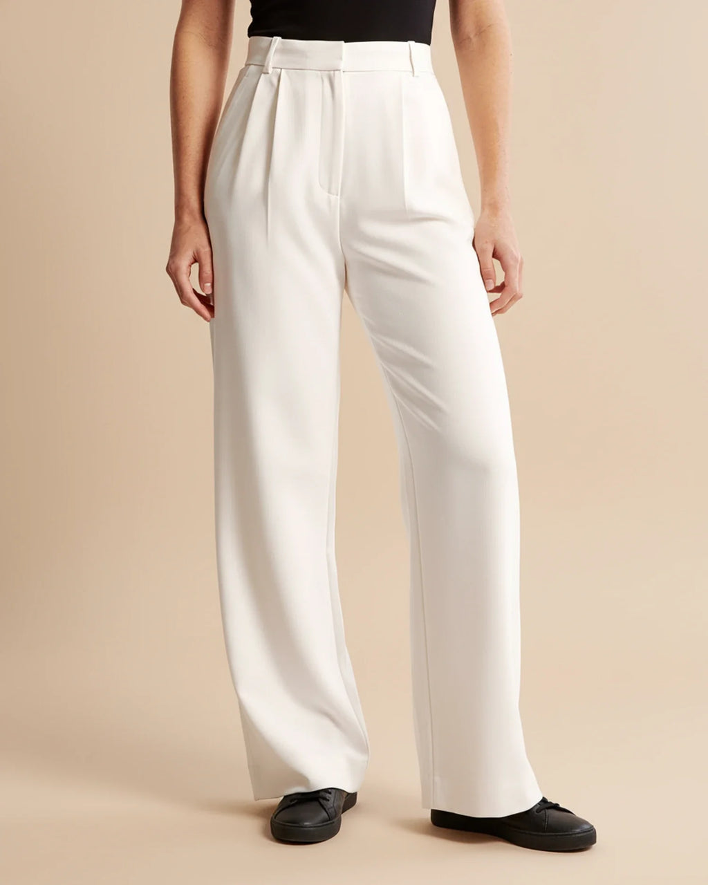 High Waist Pleated Leg Trousers | Tailored Fit | Women's Dress Pants for Office or Casual Wear