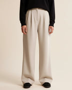 High Waist Pleated Leg Trousers | Tailored Fit | Women's Dress Pants for Office or Casual Wear