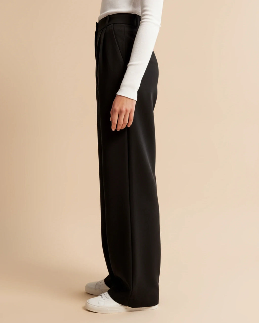 High Waist Pleated Leg Trousers | Tailored Fit | Women's Dress Pants for Office or Casual Wear