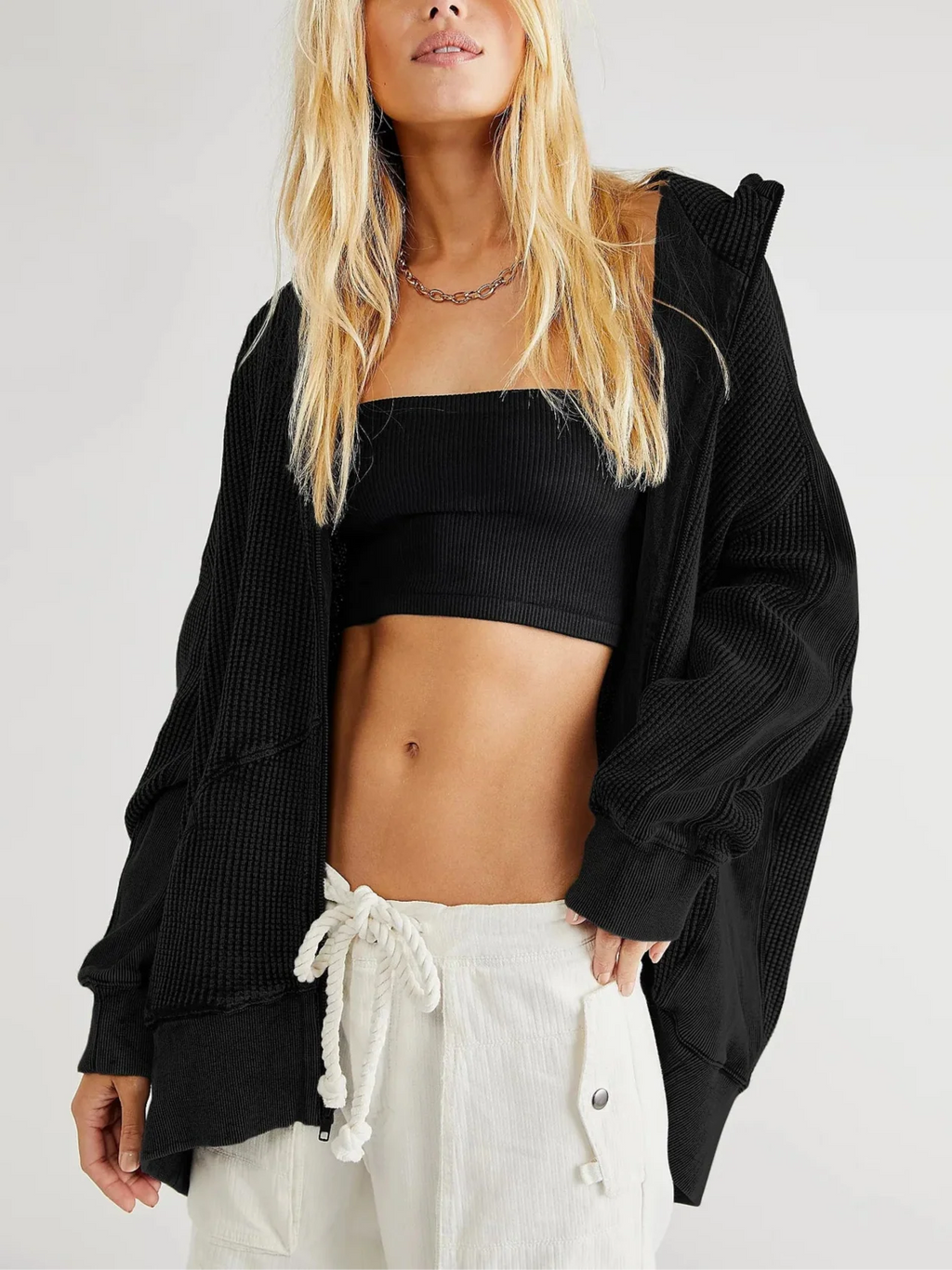 Knit Hoodie for Men and Women - Soft Cotton Blend, Casual Pullover, Perfect for Everyday Wear and Layering