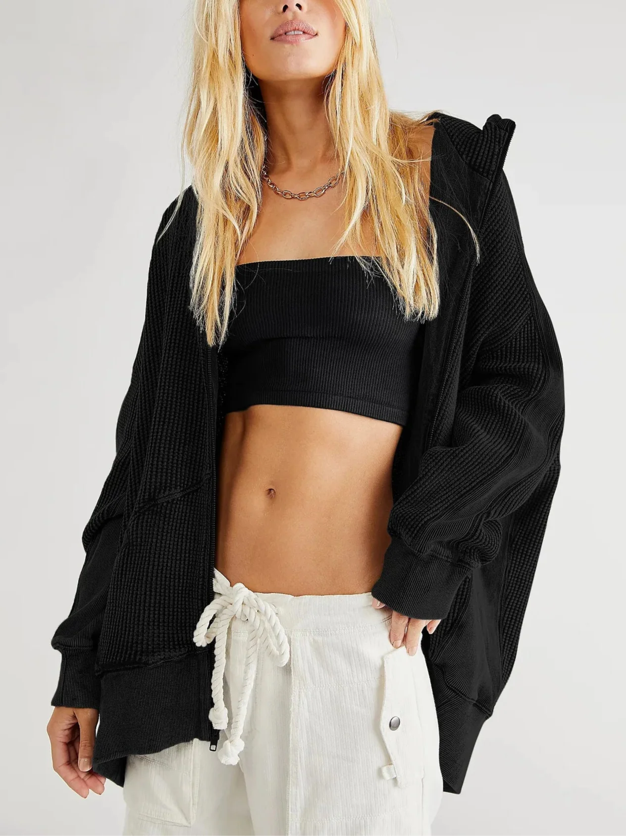 Knit Hoodie for Men and Women - Soft Cotton Blend, Casual Pullover, Perfect for Everyday Wear and Layering