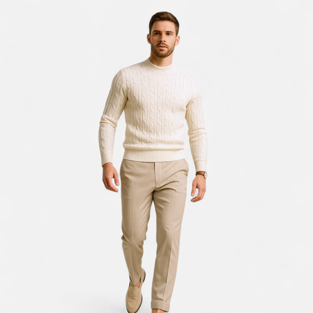 Men's Classic Crewneck Knit Sweater - Soft Cotton Blend - Casual Everyday Wear