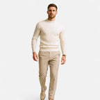 Men's Classic Crewneck Knit Sweater - Soft Cotton Blend - Casual Everyday Wear