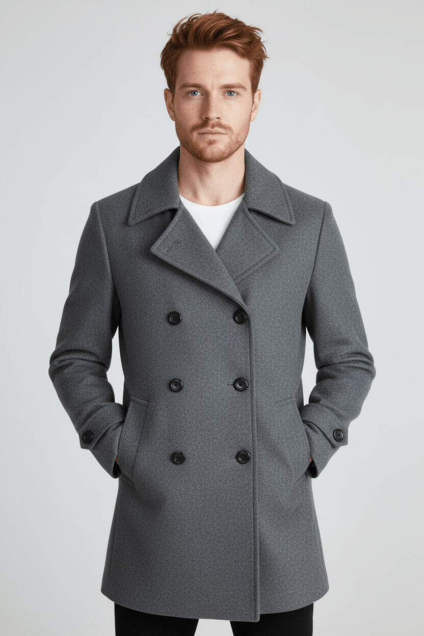 Men's Double Button Lapel Jacket - Casual Elegance Design for Smart-Casual Events - Versatile and Stylish Outerwear