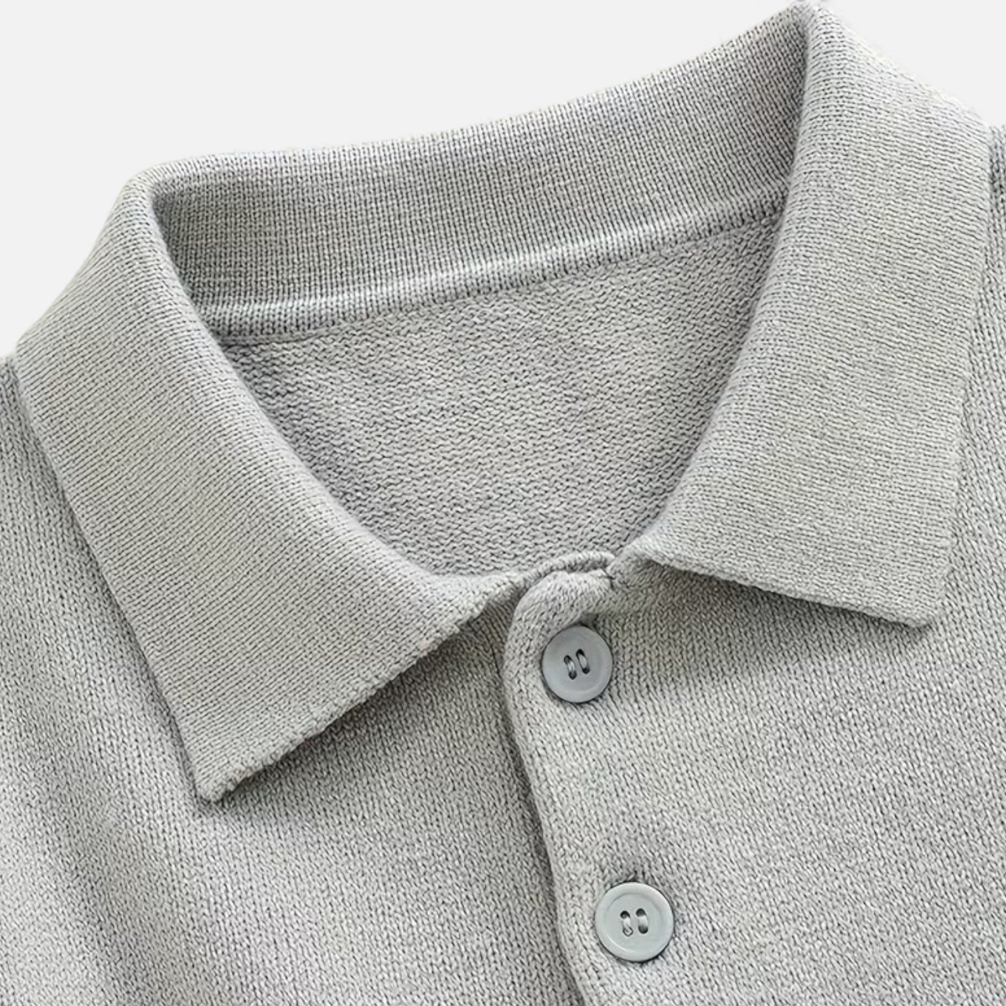 Men's Loose-Fit Button-Up Polo Sweater | Soft Knit Fabric | Casual Wear for Everyday Comfort