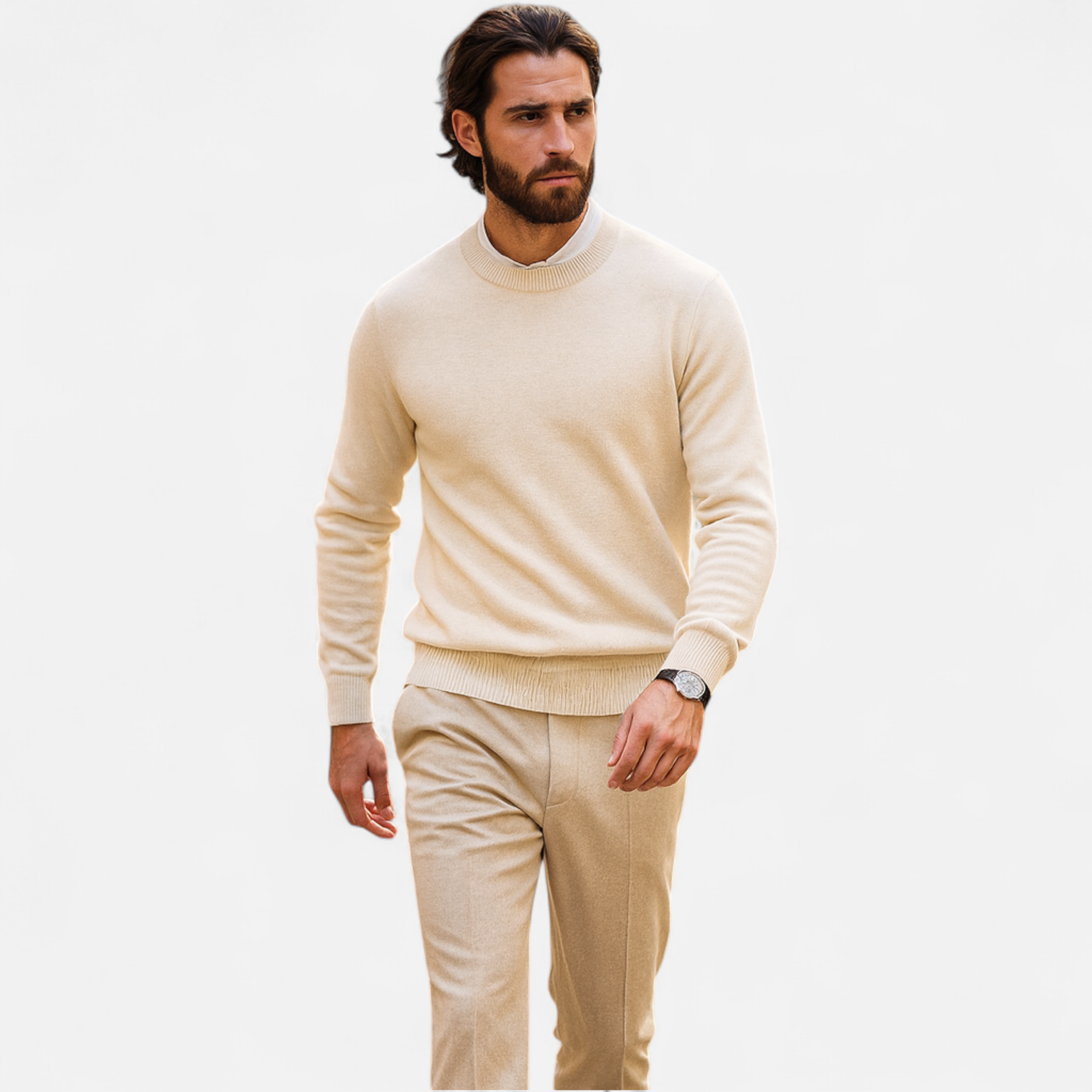 Men's Loose-Fit Cashmere Wool Jumper | Comfortable Knitwear for Casual Wear