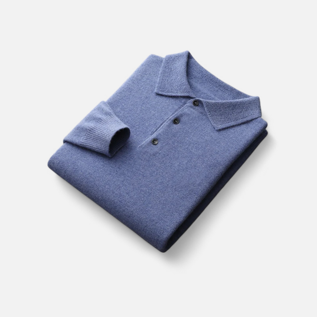 Men's Merino Wool Polo Sweater | Classic Fit | Lightweight Knit for Casual Wear
