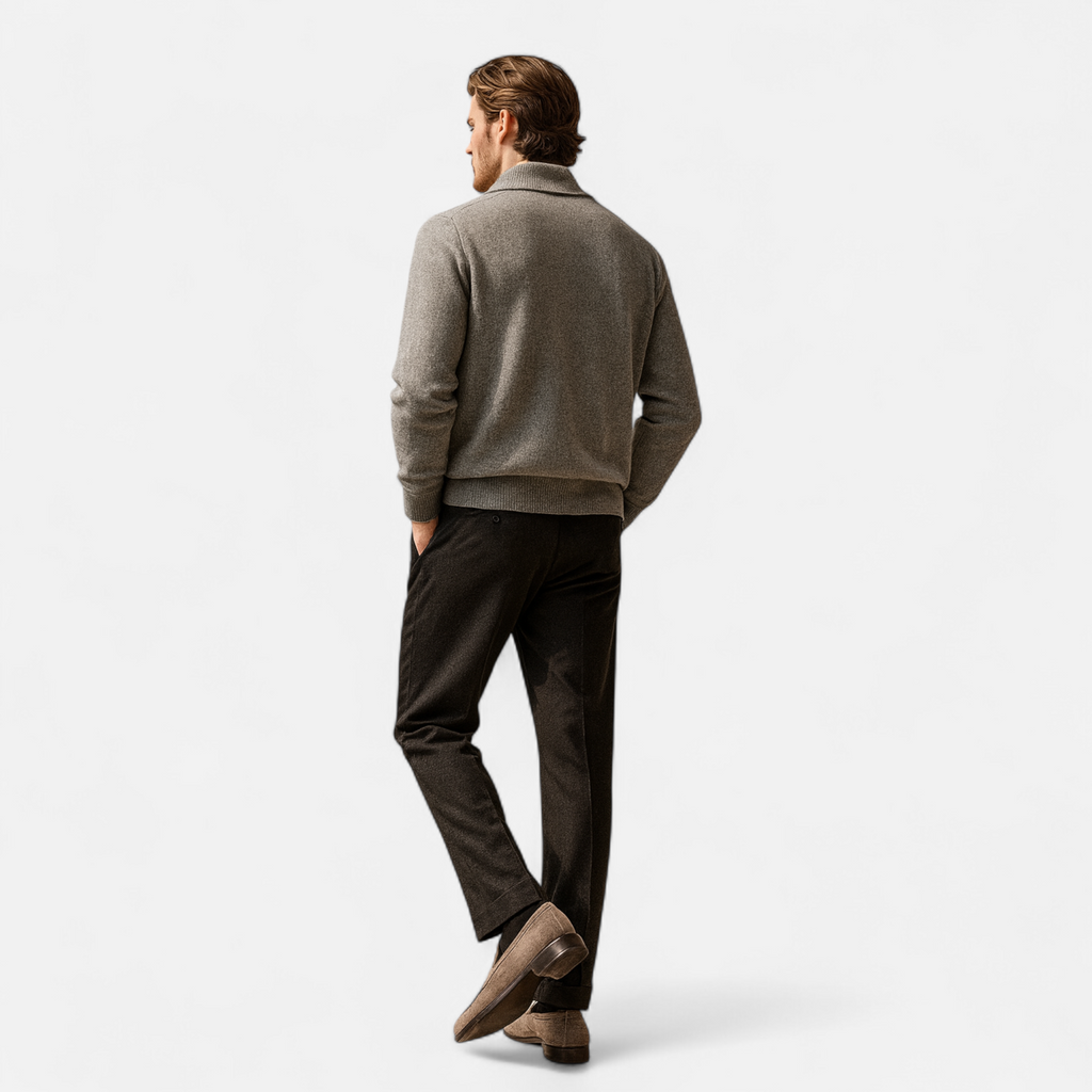 Men's Merino Wool Suit-Collar Cardigan | Stylish Knitwear for Casual or Formal Wear | Versatile Layering Piece