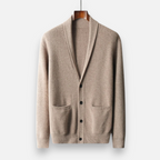 Men's Merino Wool Suit-Collar Cardigan | Stylish Knitwear for Casual or Formal Wear | Versatile Layering Piece