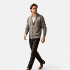 Men's Merino Wool Suit-Collar Cardigan | Stylish Knitwear for Casual or Formal Wear | Versatile Layering Piece