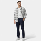 Men's Plaid Long-Sleeve Shirt with Pocket | Loose Fit Cotton Casual Top for Everyday Wear
