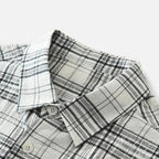 Men's Plaid Long-Sleeve Shirt with Pocket | Loose Fit Cotton Casual Top for Everyday Wear