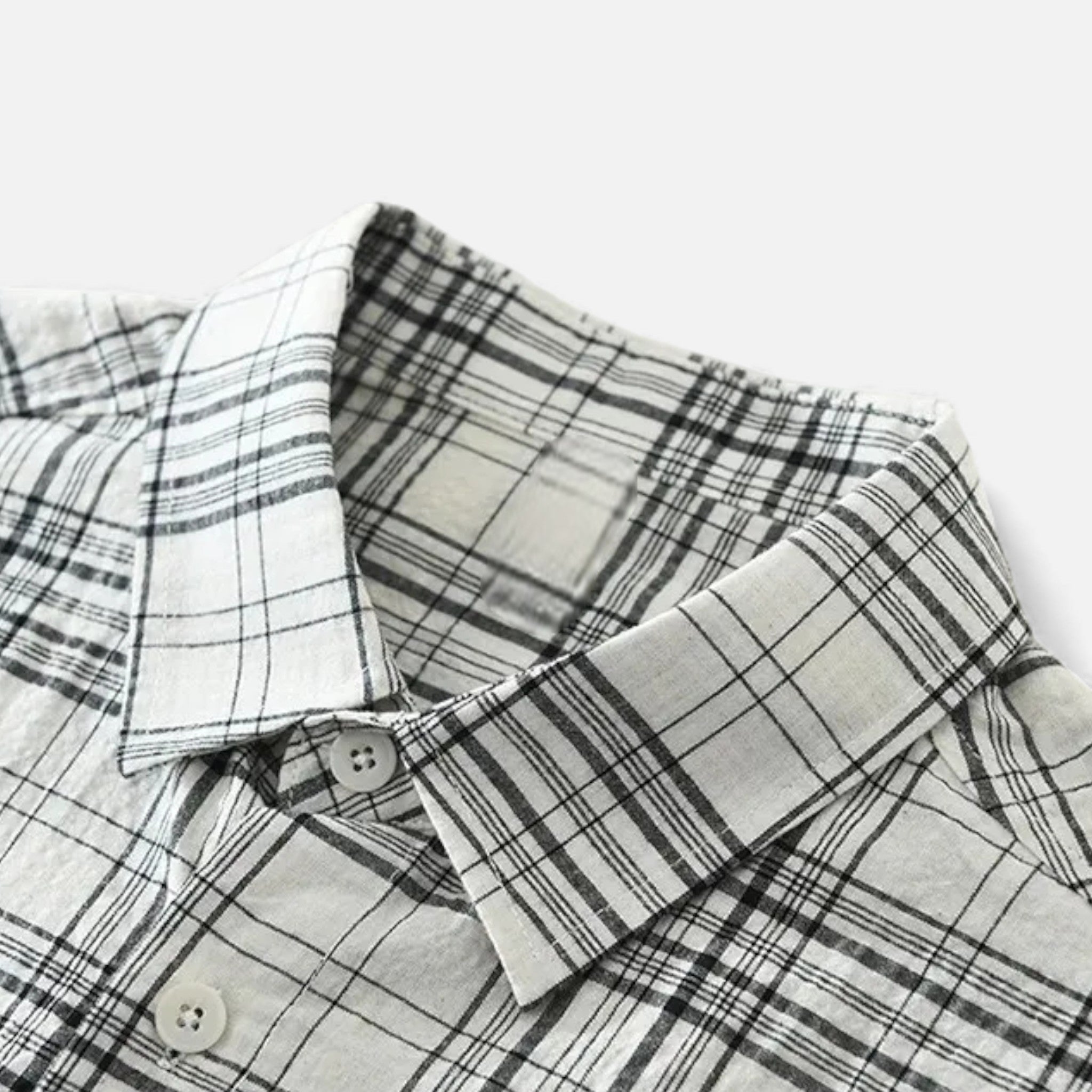 Men's Plaid Long-Sleeve Shirt with Pocket | Loose Fit Cotton Casual Top for Everyday Wear