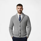 Men's Premium Wool Cardigan - Classic Slim Fit Button-Up for Casual or Formal Wear