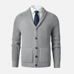 Men's Premium Wool Cardigan - Classic Slim Fit Button-Up for Casual or Formal Wear