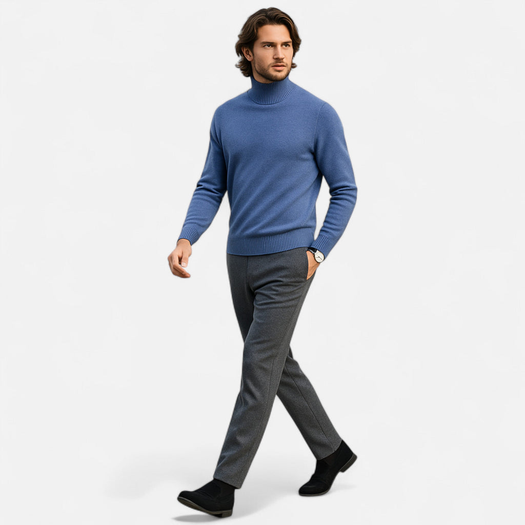 Men's Pure Wool Turtleneck Sweater | Warm, Stylish Knitwear for Casual or Formal Wear