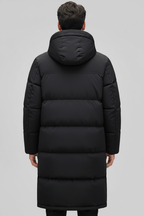 Men's Quilted Hooded Puffer Coat - Warm Insulation, Relaxed Fit for Casual Wear, Ideal for Cold Weather