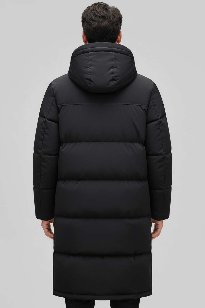 Men's Quilted Hooded Puffer Coat - Warm Insulation, Relaxed Fit for Casual Wear, Ideal for Cold Weather