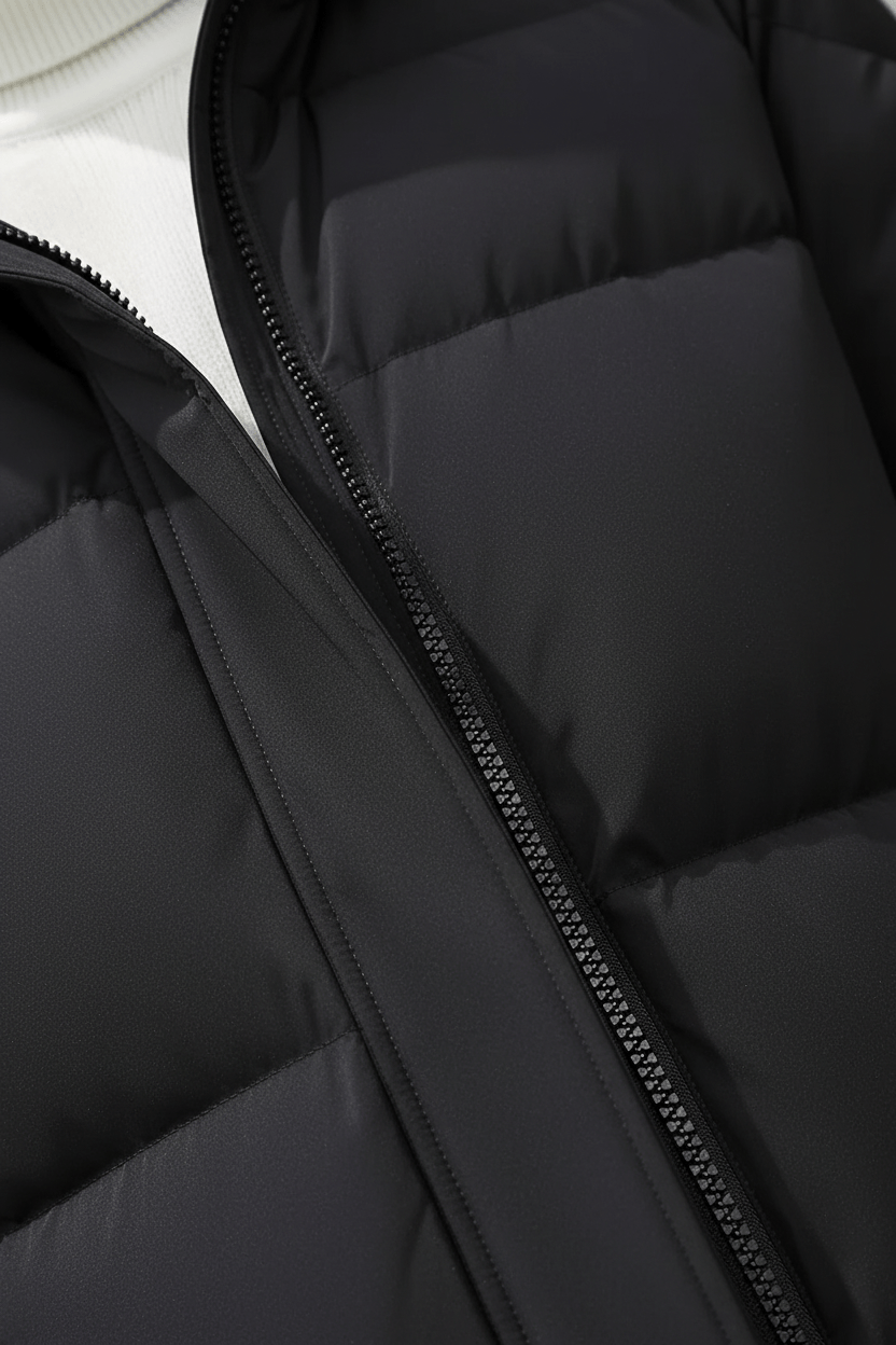 Men's Quilted Hooded Puffer Coat - Warm Insulation, Relaxed Fit for Casual Wear, Ideal for Cold Weather