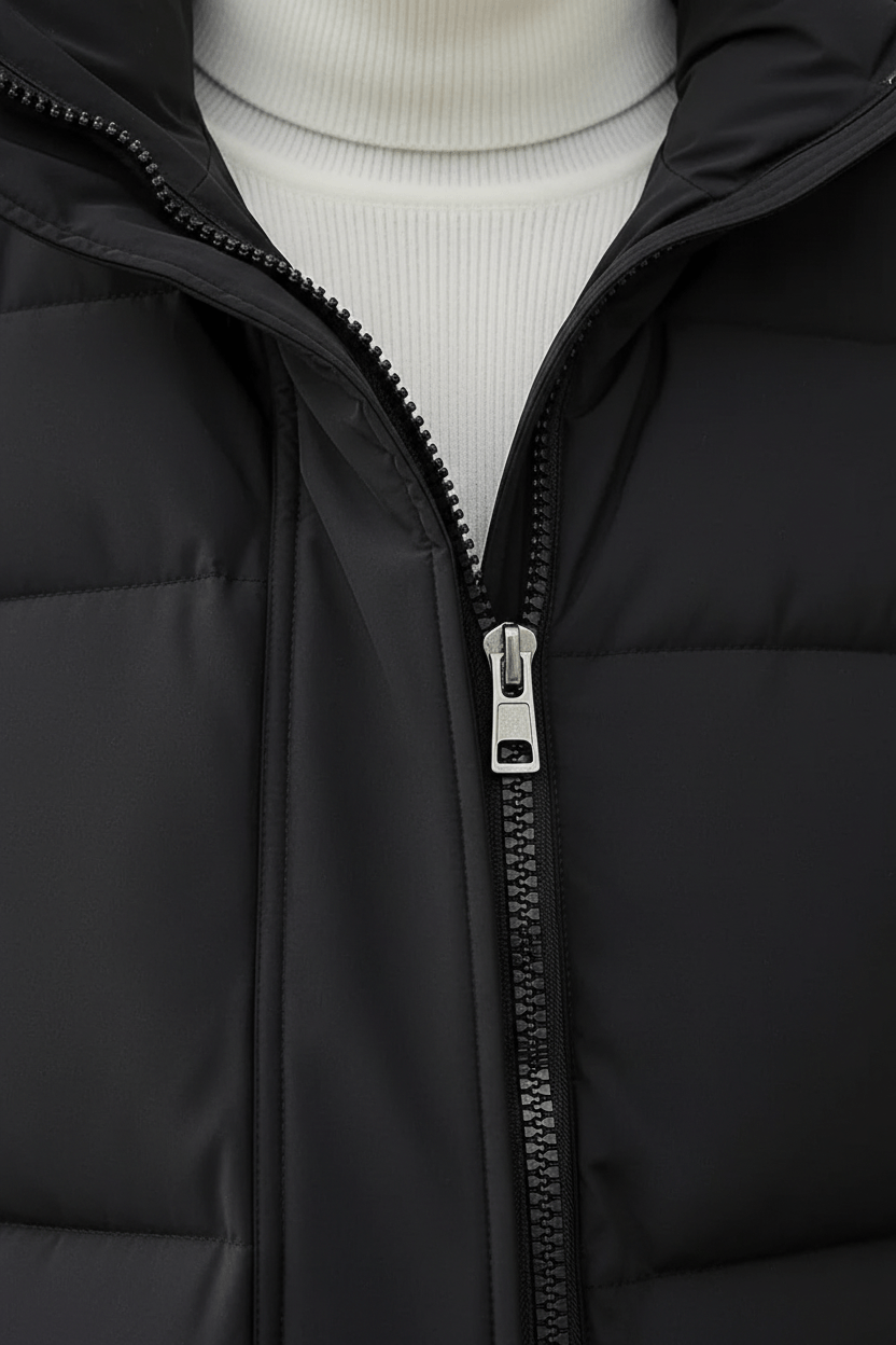 Men's Quilted Hooded Puffer Coat - Warm Insulation, Relaxed Fit for Casual Wear, Ideal for Cold Weather
