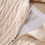 Men's Thick-Knit Turtleneck Zip Sweater - Warm Knit Fabric for Casual or Smart-Casual Wear