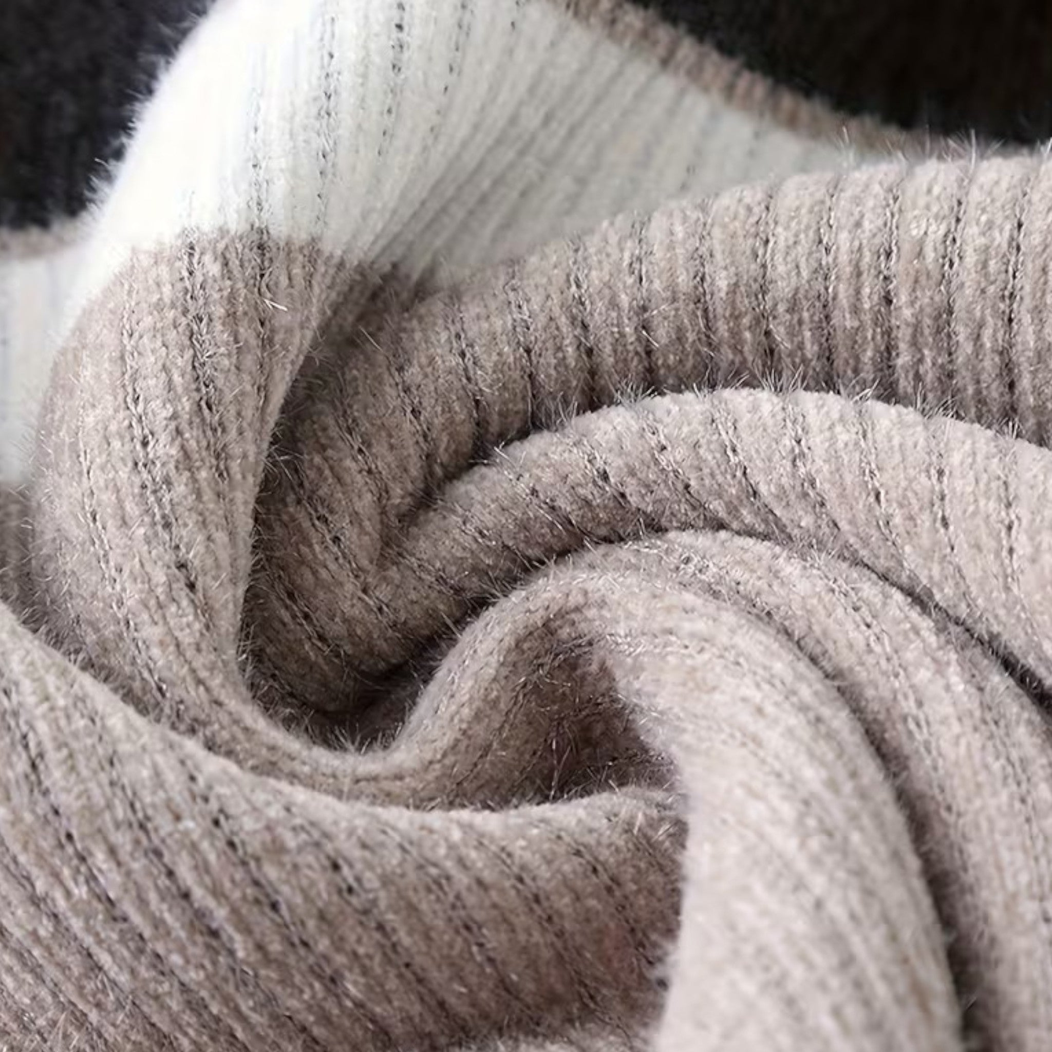 Men's Thick Striped Knit Half-Zip Sweater | Warm, Casual Style for Everyday Wear