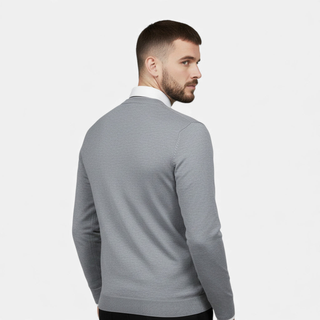Men’s V-Neck Knit Sweater | Warm Wool Blend | Casual Autumn/Winter Wear