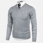 Men’s V-Neck Knit Sweater | Warm Wool Blend | Casual Autumn/Winter Wear