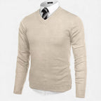 Men’s V-Neck Knit Sweater | Warm Wool Blend | Casual Autumn/Winter Wear