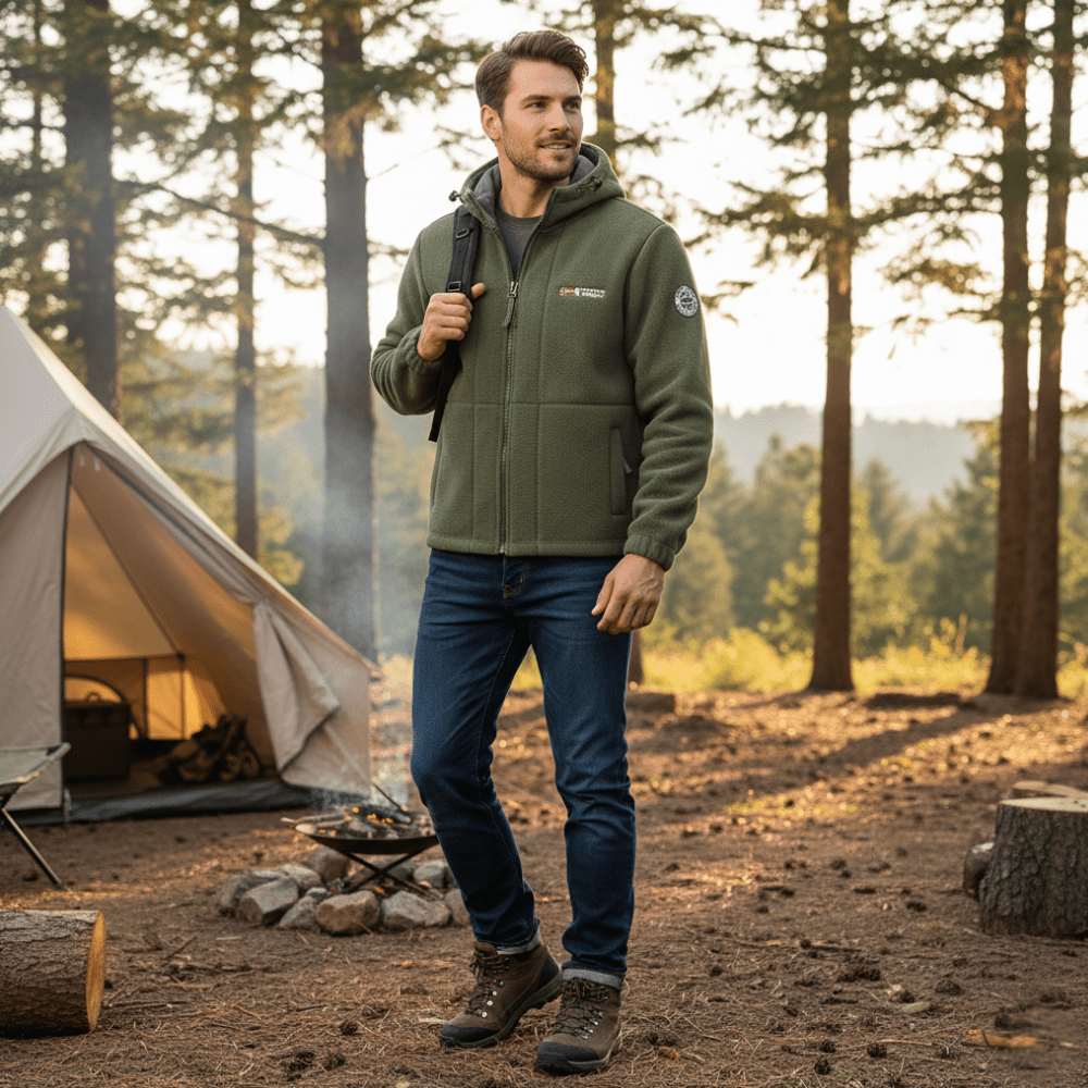 Men's Windproof Fleece Jacket | Breathable Outdoor Layer for Cold Weather | Lightweight and Comfortable