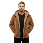 Men's Winter Jacket with Fleece Lining and Hooded Design for Cold Weather Outdoor Activities